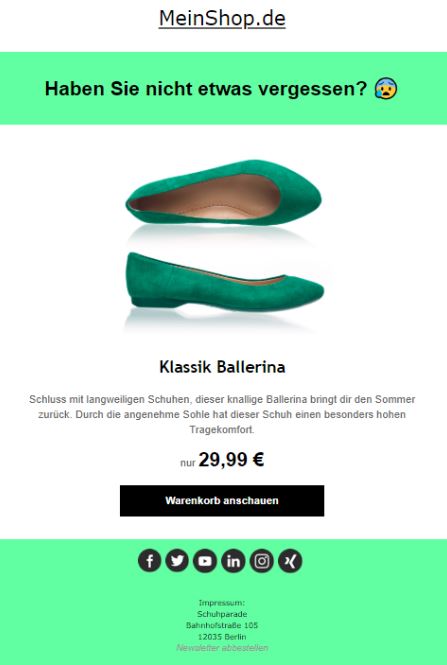 E-Mail an Warenkorbabbrecher