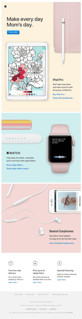 Kampagnenbeispiel zum Muttertag von Apple