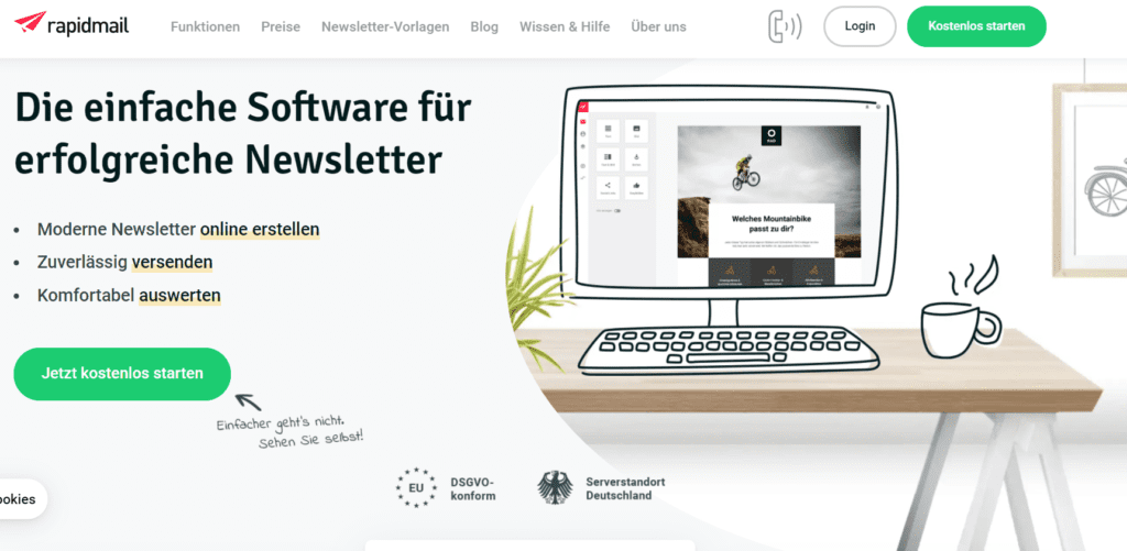 Die 13 besten Newsletter Softwares im Vergleich, Beispiel RapidMail