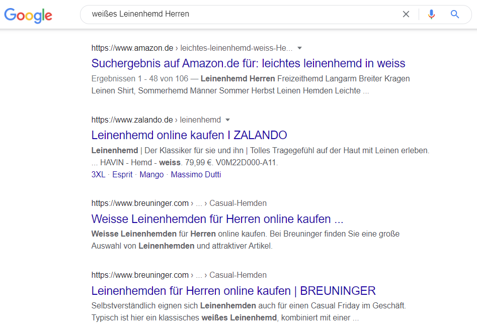 E-Commerce Marketing Guide: Strategien, Tipps und Best Practices. Beispiel für E-Commerce SEO.