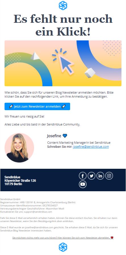 Beispiel für Double Opt-in von Brevo (ex Sendinblue)