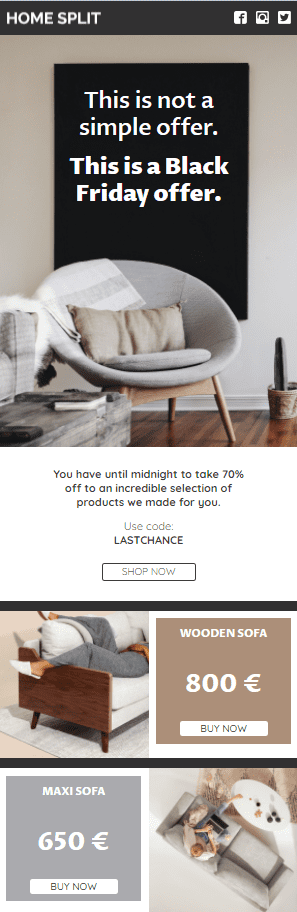 Black Friday E-Mail-Beispiele