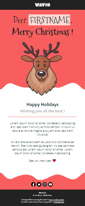 Beispiel für Weihnachtsvorlage von Brevo