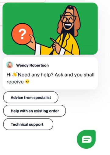 screenshot der live chat software von freshdesk