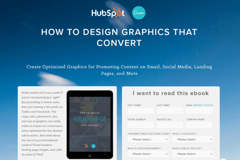 Landingpage-Beispiel für ein E-Book