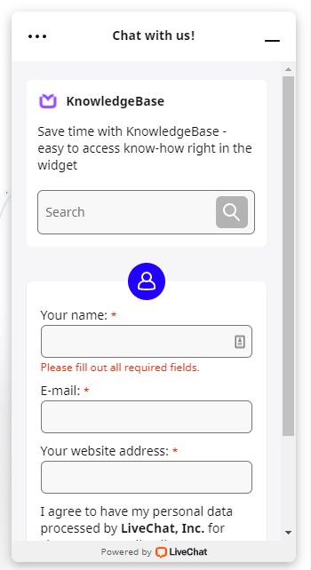 screenshot der live chat software von livechat