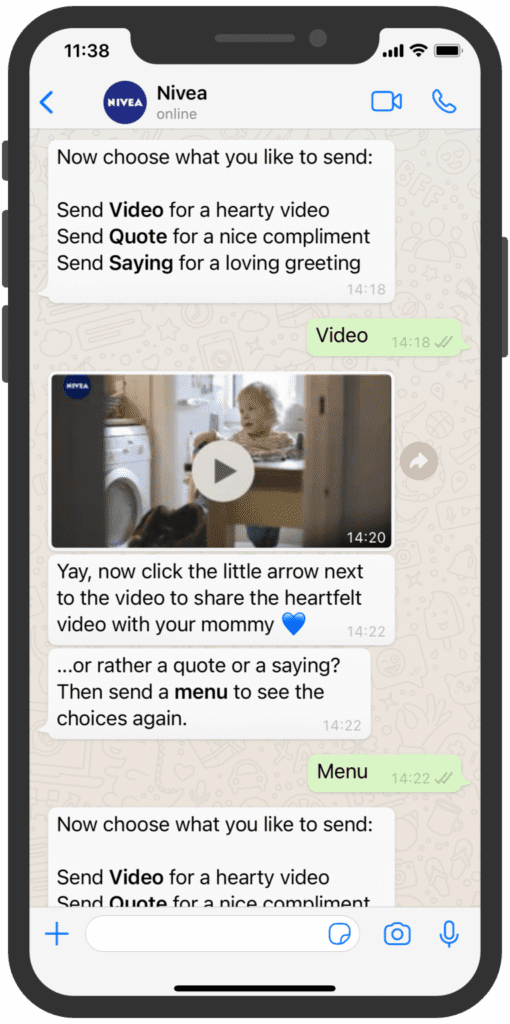 whatsapp newsletter nivea muttertag