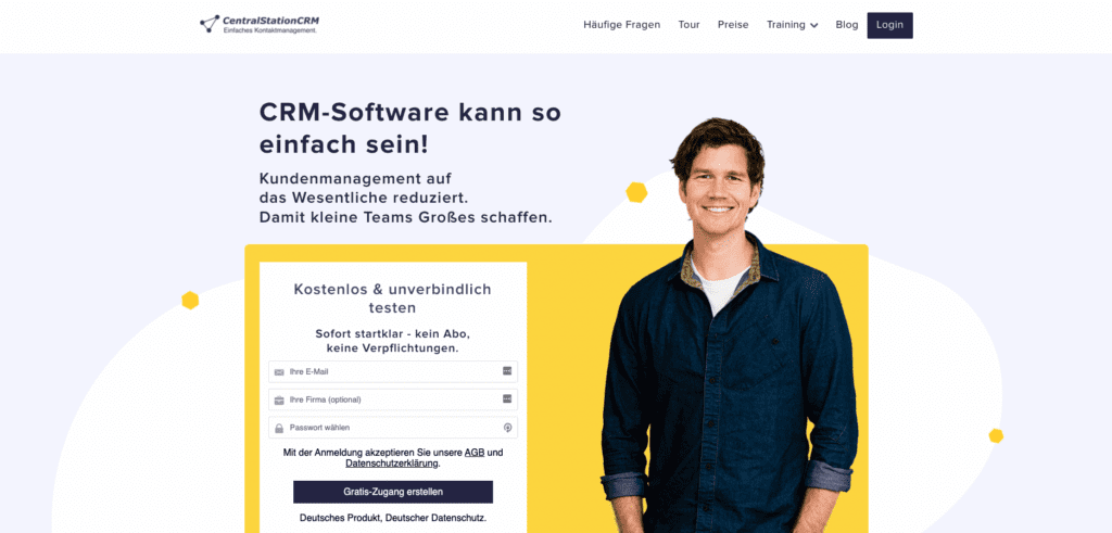 crm-vergleich: screenshot der software centralstation