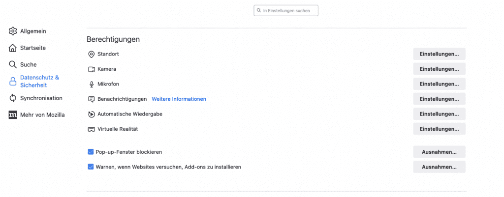 screenshot firefox push nachrichten deaktivieren