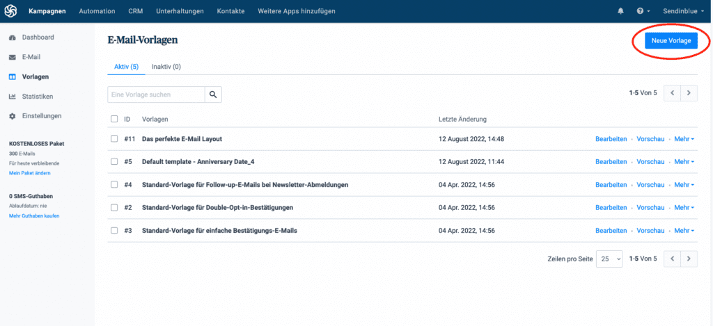 email layout beispiel sendinblue schritt 1
