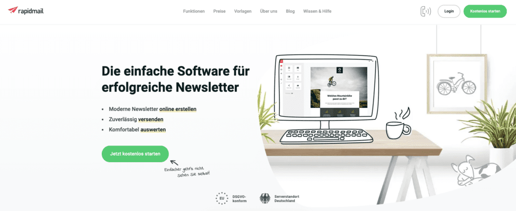 screenshot der cleverreach alternative rapidmail