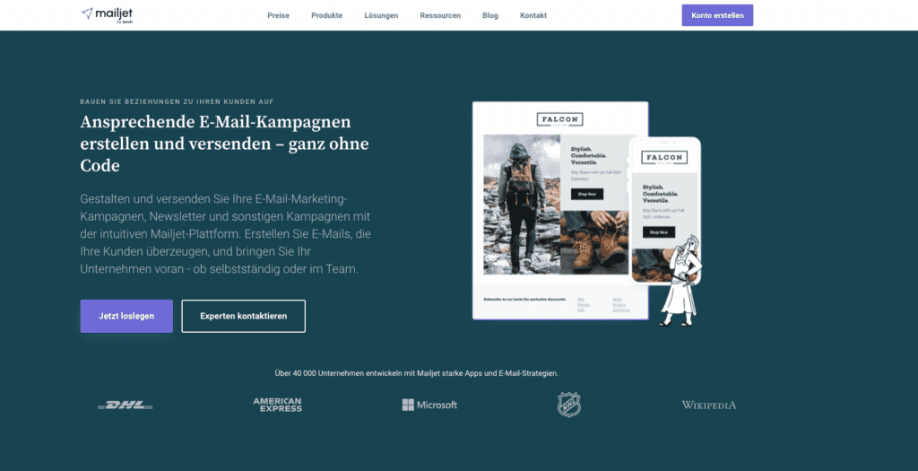 screenshot der cleverreach alternative mailjet