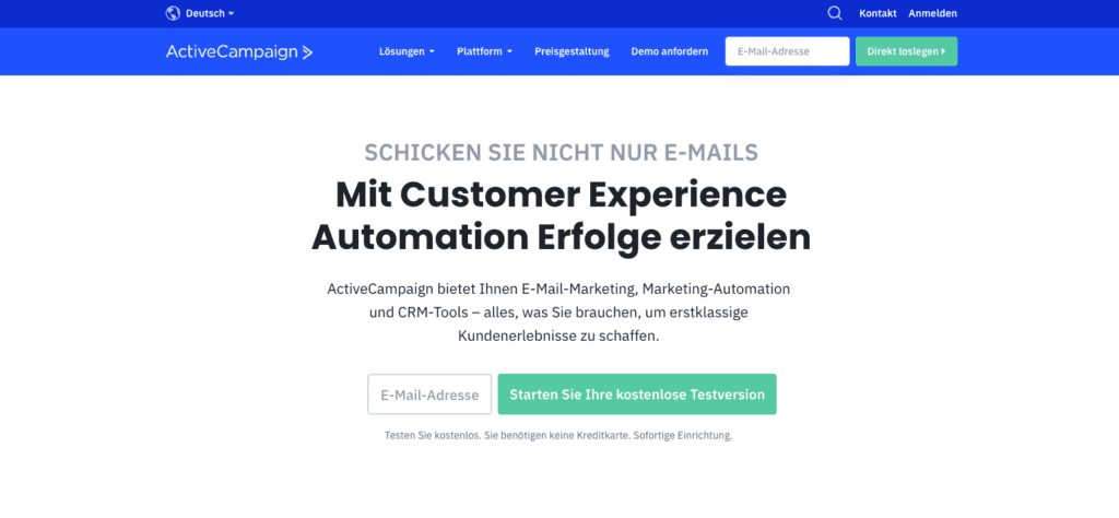 screenshot der cleverreach alternative active campaign
