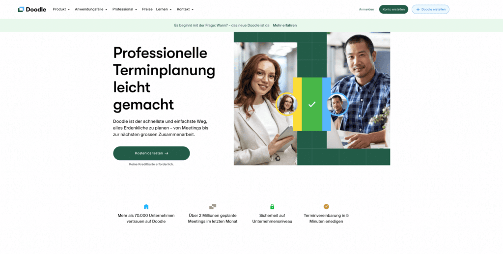 screenshot der calendly alternative doodle