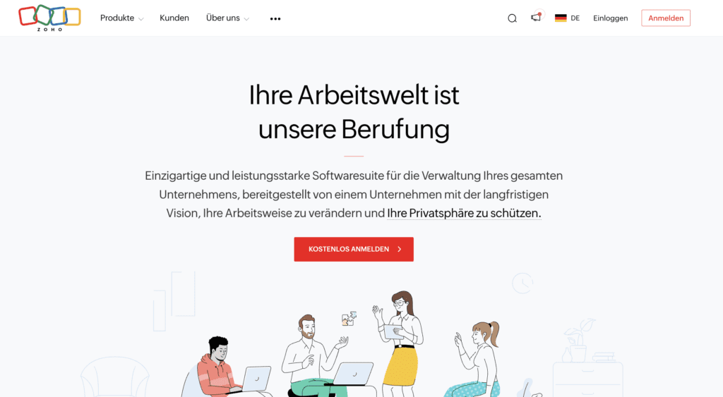 screenshot der salesforce alternative zoho