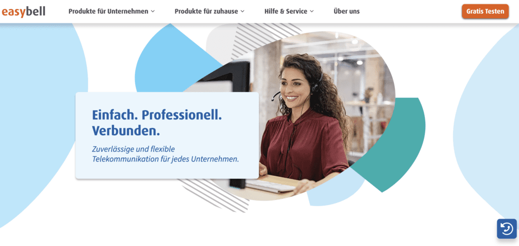 screenshot des voip-anbieters easybell