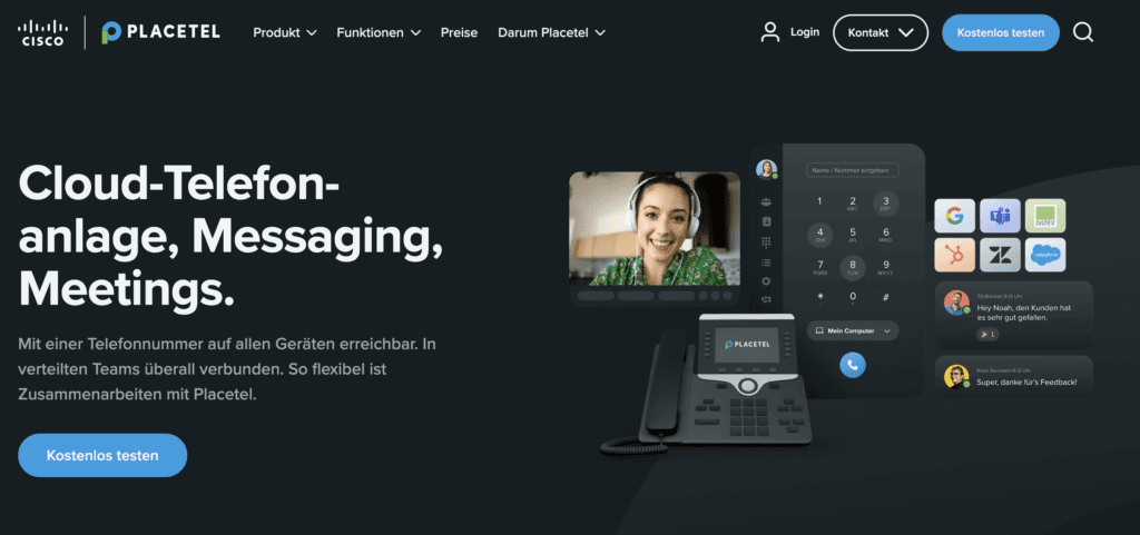 screenshot des voip-anbieters placetel