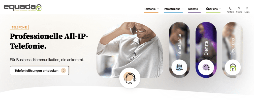 screenshot des voip-anbieters equada