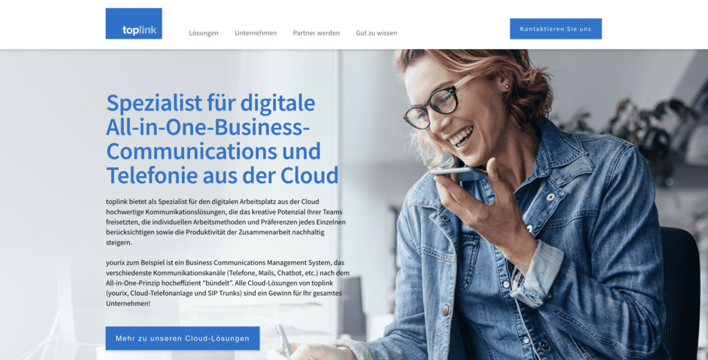 screenshot des voip-anbieters toplink