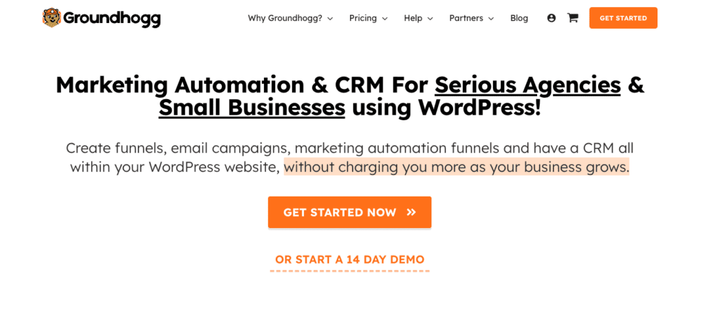 screenshot des wordpress crm plugins groundhogg