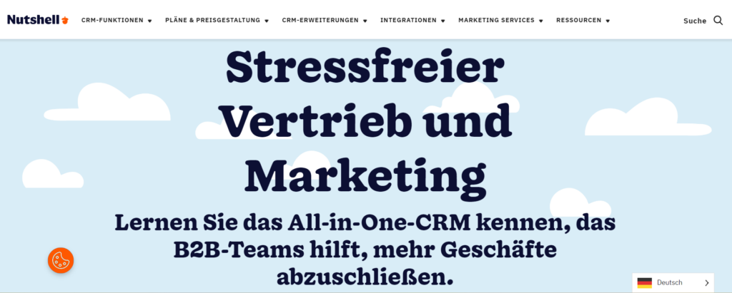 Homepage von Nutshell: Nutshell vereinfacht mit seinen Automatisierungslösungen das Lead Management.