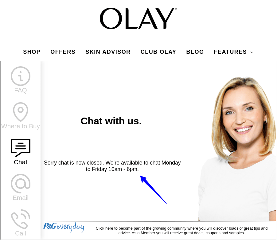 olay live chat example