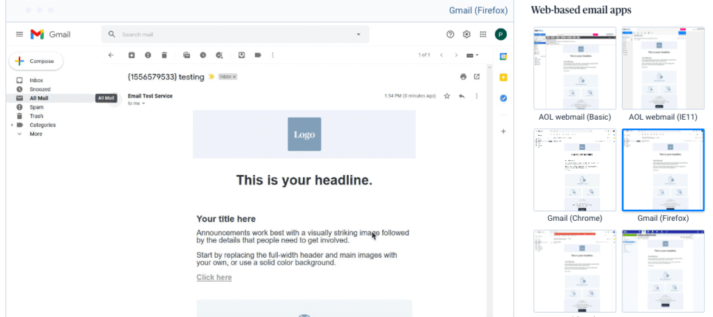 Brevo (ex Sendinblue) email preview tool to view an email design on different clients
