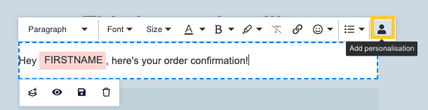 First name personalization in Brevo (ex Sendinblue)'s email editor tool