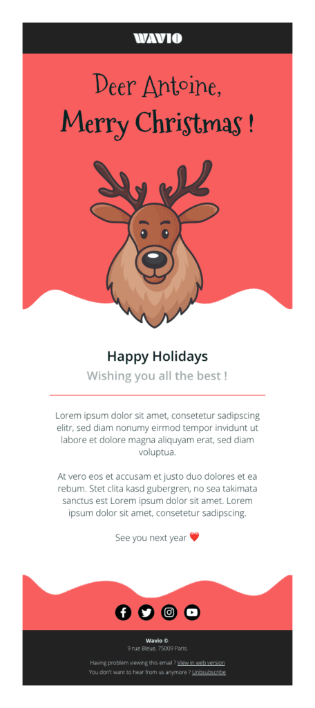 a Christmas email template