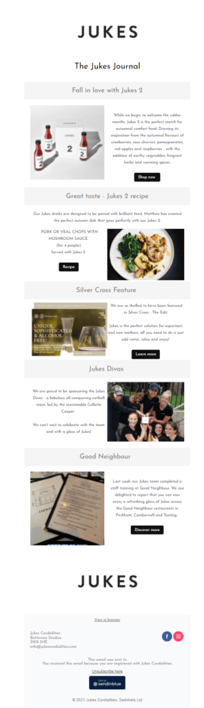 shopify newsletter example