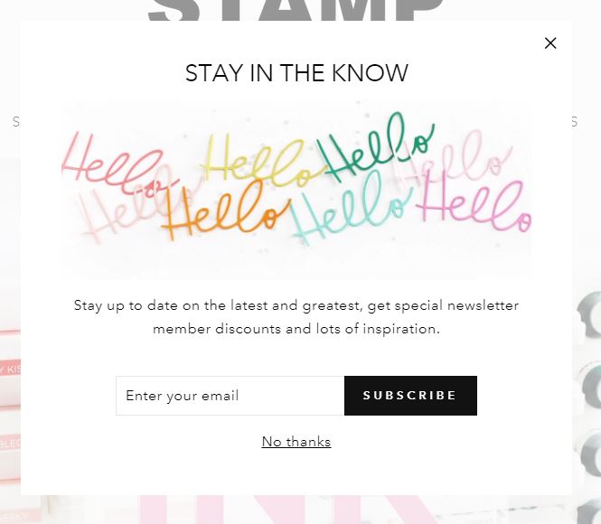 newsletter signup form example the stamp market