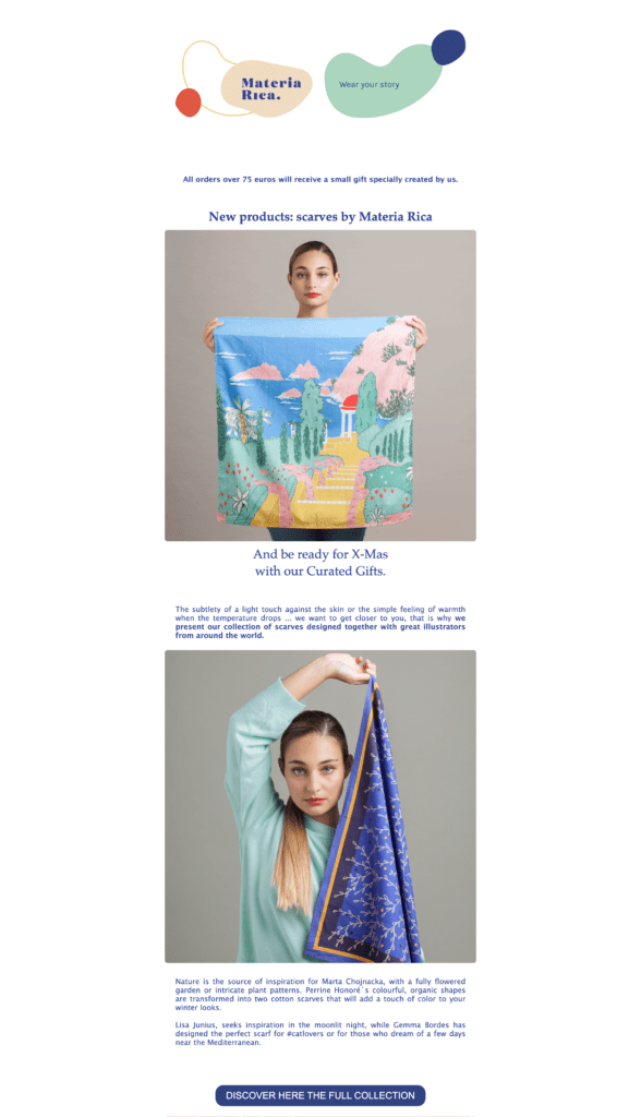 holiday marketing campaign example from Materia Rica