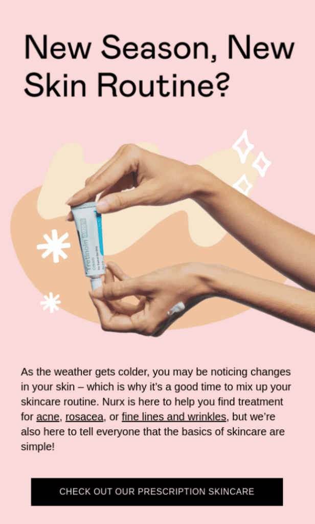 cta example check out our prescription skincare