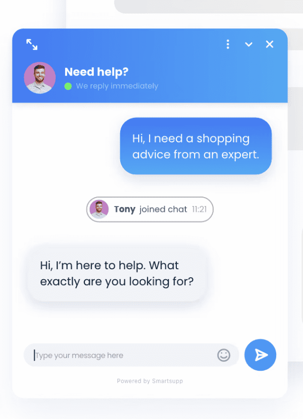 One of the best live chat software for websites by Smartsupp.