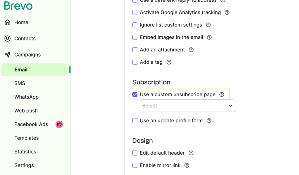 how to customize your unsubscribe page in Brevo