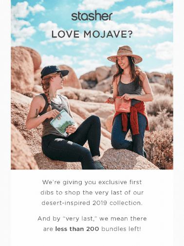 Marketing automation example - VIP offer from Mojave