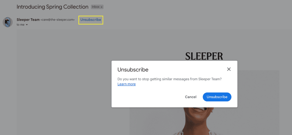 one-click unsubscribe