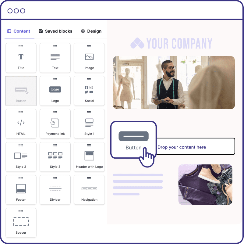 Brevo's drag-and-drop email editor