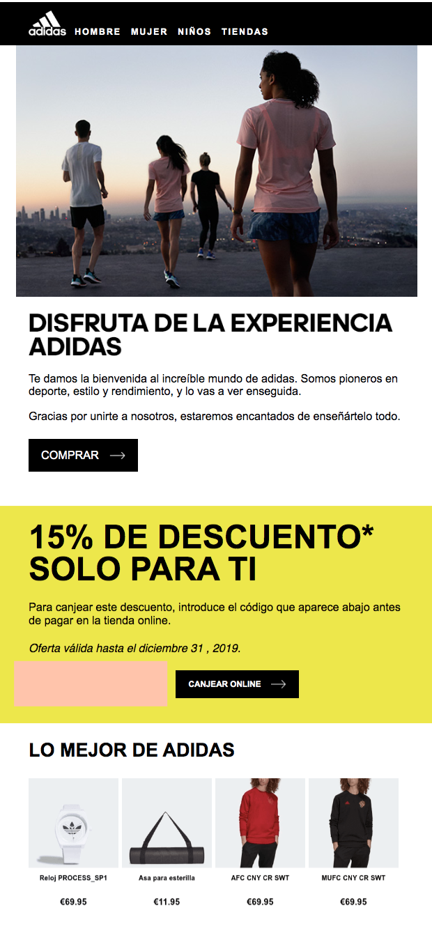 email de bienvenida