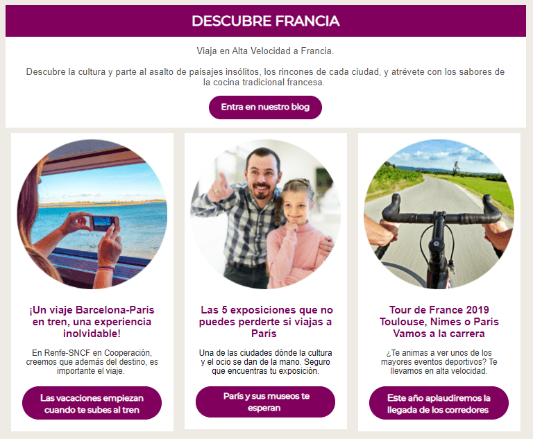 Ejemplo de sección en boletín informativo.