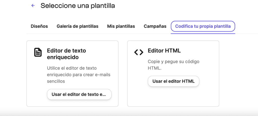 editor de plantillas de newsletter Selección de editor html para plantillas de email.