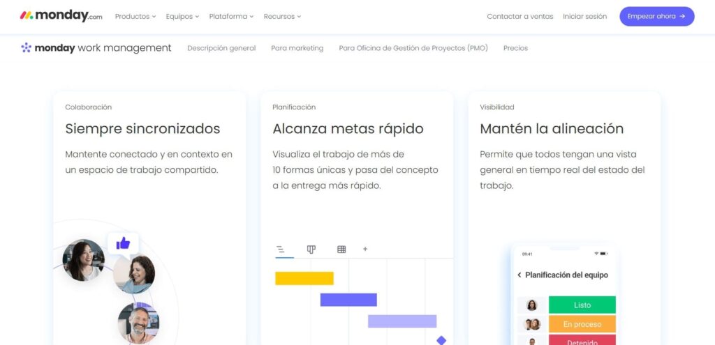 Herramienta de gestión de proyectos, Monday.com.