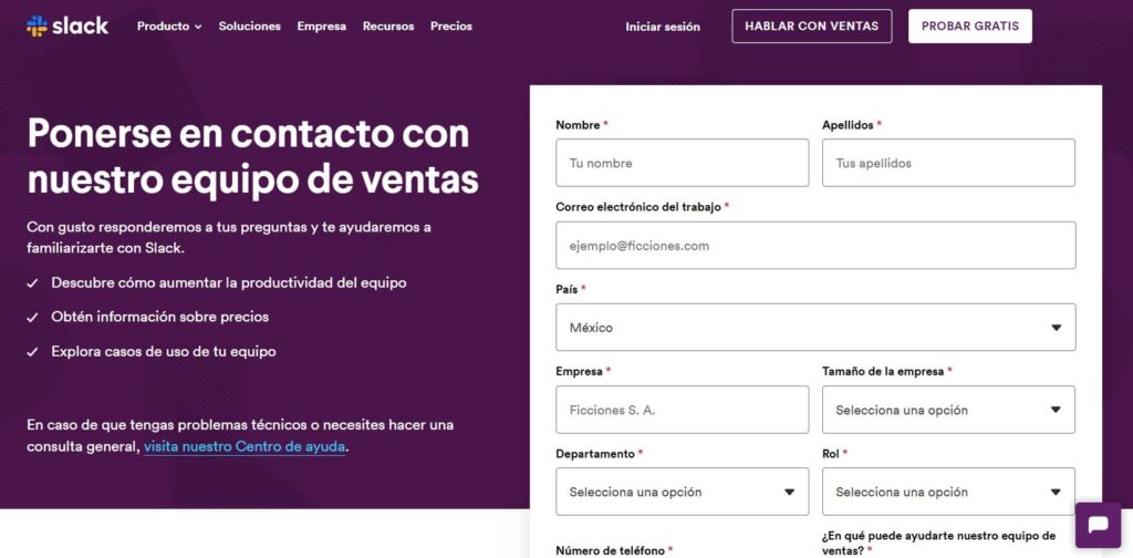 landing-page-de-slack