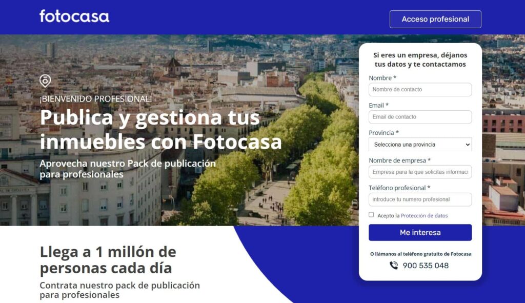 Ejemplos de formularios de contacto Fotocasa