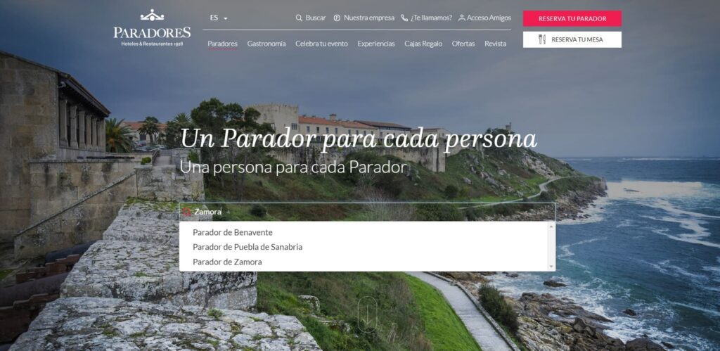 Ejemplos de formularios de contacto Paradores A