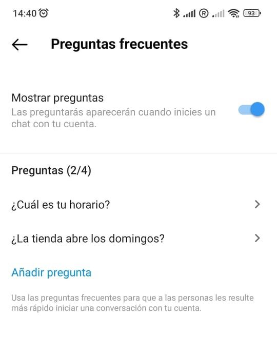 Preguntas frecuentes de instagram para negocios.
