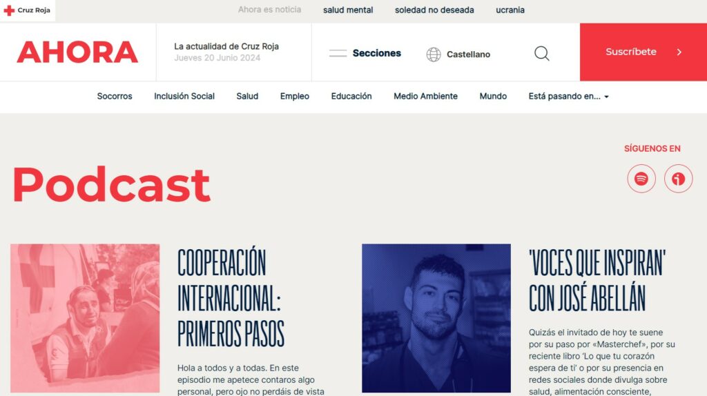 Ejemplo inbound marketing podcast Cruz Roja