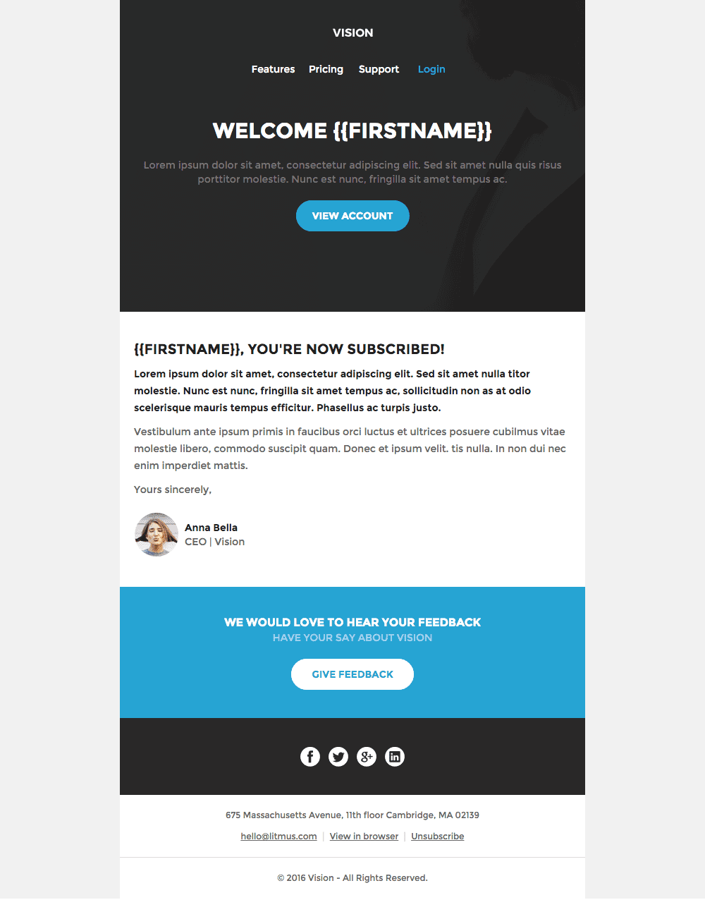 templates nouvel utilisateur