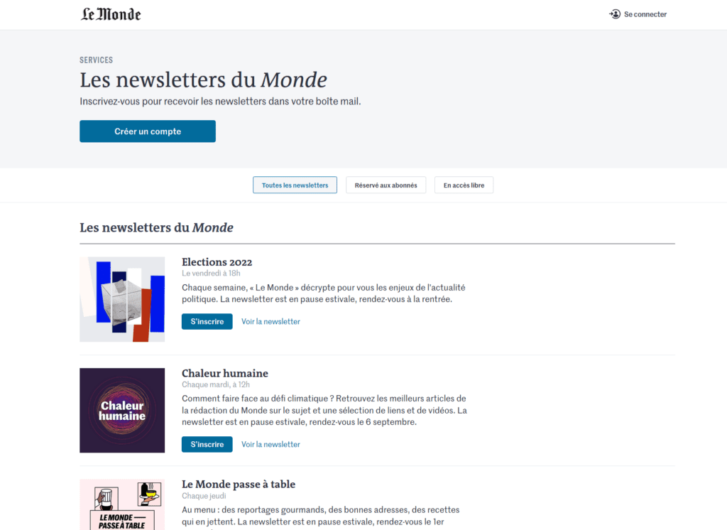 Newsletter LeMonde