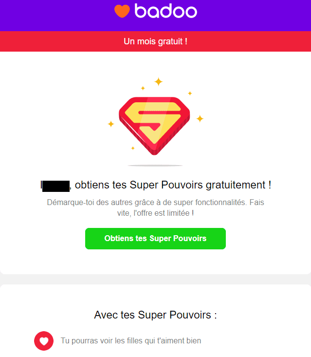 Emails et newsletters de sites de rencontres : email marketing de badoo